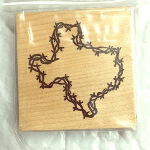 Barbed wire Texas rubber stamp